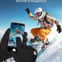 2 x RIGWARL Winter Gloves Waterproof for Cold Weather, Warm Snow Gloves Men Women, Skiing Glove with Touchscreen Fingers for Hiking Running (Medium, 123 Colder-(80% Warm)-black)