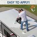 100% Silicone Roof Coating for RVs, Campers & Flat Roofs - Waterproof Seal for Leaks, Cracks & Seams - Ponding Water Resistant - Quart Light Gray