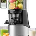 Canoly C09 Cold Press Juicer, 6" Extra Wide Feed Chute, 3-IN-1 Strainers (Juice & Sorbet & Nut Milk), Powerful AC Brushless Motor, Self Precut System, Juicer Machines with BPA-Free (Classic)