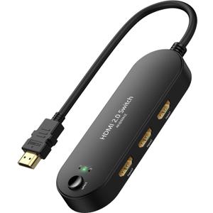 HDMI Switch 4K@60Hz, Vilcome 4K HDMI Splitter 3 in 1 Out, 3 Port Hdmi Switcher Box Supports UHD 3D HDR, Multi Port HDMI Hub Selector for Xbox PS3 4 5 TV Gaming Roku HDTV Fire Stick