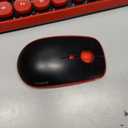 FOPETT Wireless Keyboard and Mouse Combo, 104 Keys Full-Sized 2.4 GHz Round Keycap Colorful Keyboards, USB Receiver Plug and Play, for Windows, Mac, PC, Laptop, Desktop (Black Red)