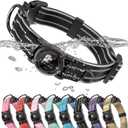 Upgrade Airtag Dog Collar,with IPX8 Waterproof AirTag Holder | Reflective Ultra-Durable | Soft Padded | Lock Buckle | Heavy Duty | Fit Small Medium Large DogsBlackS(12"15")