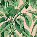 VEELIKE Pink Tropical Wallpaper Peel and Stick Vintage Palm Tree Wallpaper for Bathroom Accent Walls 17.7''x118'' Removable Pink Botanical Wallpaper Prepasted Pink Contact Paper for Cabinets Shelves