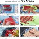 DIYDECORFUN Bunny and Egg Diamond Art Painting Kits for Adult Beginners,5D Full Drill Diamond Dots Paintings Happy Easter Picture Gem Art Rhinestone Crafts Home Wall Decor Gift 12x16 inch