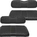Golf Cart Seat Covers Front and Rear Waterproof and Sun Resistant Marine Grade Vinyl Leather Seat Cover Accessories for EZGO TXT 1994-2013, Black(4PCS) (For EZGO TXT 1994-2013 Front and Rear Seat)