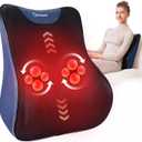 KNQZE Back Massager for Pain Relief Deep Tissue, Shiatsu Full Back Rolling Massager with Heat for Neck, Leg, Shoulder, Massagers for Chair with 3 Intensities & Spot Massage, Large Size(18*16in), Gifts