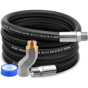3/4" Fuel Transfer Hose 10FT,Farm Pump Hose Male NPT Connector with Fuel Hose Swivel for Gasoline,Diesel,Biodiesel