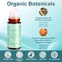 Organic Castor Oil & Frankincense Roll On - 100% Pure Cold-Pressed with Rose Quartz, Firms Skin, Reduces Fine Lines & Hormone Balance for Face, Neck, Abdomen (50ML/1.7OZ, 2PCS)