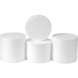 Crafare 5 Inch Foam Circles for Crafts 15 PCS 1 Inch Thick Round Polystyrene Circles White for Wedding Holiday Christmas Crafts Making and School Projects DIY