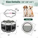 Love's cabin Pet Puppy Dog Playpen, Large Dog Tent Crates Cage Indoor/Outdoor, Portable Playpen for Cat, Foldable Pop Up Dog Kennel Playpen with Carring Case, Removable Zipper Top, Grey