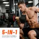 Adjustable Dumbbell Set Storage Case Included All Gender Home Gym Weights, 25lb pair