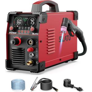 SILATU 75A Plasma Cutter Machine, HF Pilot Arc, 110V/ 220V, 1'' Max Cut, Size: STC750P Red