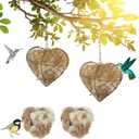 2 Pcs Bird Nest Material, 9 x 7 Inch Hummingbird Nest House Gift Design for Animal Lovers, Winter Fowl Gifts in Outdoor Indoor Patio Garden