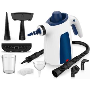 Steam Cleaner, Pressurized Handheld Steam Cleaner for Home with Safety Lock & 9 PCS Accessories, 350ML Large Water Tank Multi-Surface Steamer for Cleaning Car, Tile, Grease, Grout and Upholstery