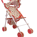 My First Baby Doll Stroller for Toddlers 3 Year Old Girls, Little Kids | Toy Stroller with Bottom Storage Basket, Foldable Frame, Canopy, Seatbelt