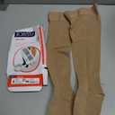 JOBST Relief Thigh High Graduated Compression Stockings 15-20mmHg - Comfortable Unisex Design with Silicone Dot Band - Open Toe, Beige, Medium Petite