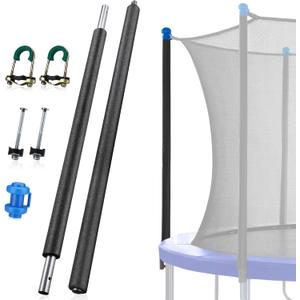 TOBWOLF 1PCS Trampoline Replacement Enclosure Pole, 10-16FT Universal Trampoline Frame Poles Set with Clamp and Hardware, Trampolines Stand Parts Fits Within 1.65"/4.2CM