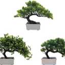 Artificial Bonsai Pine Tree Fake Desk Plants Commercial Reception Charm Adornment Home Decor Office Bookshelf Decor (Warm Colors)