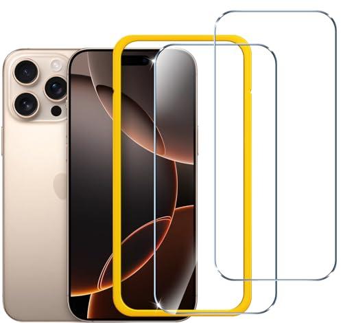 ivoler 1-Pack Tempered Glass for iPhone 16 Pro Max 6.9" Screen Protector with [Alignment Frame], Anti-Scratch, Case Friendly, Transparent HD Clear Film