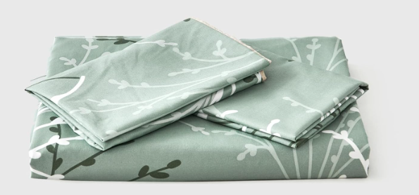 Tokokimo King Size Duvet Cover Sets 3 Piece Grey Bedding Set with Fitted Sheet - Soft Microfiber King Size Bedding   Floral Green