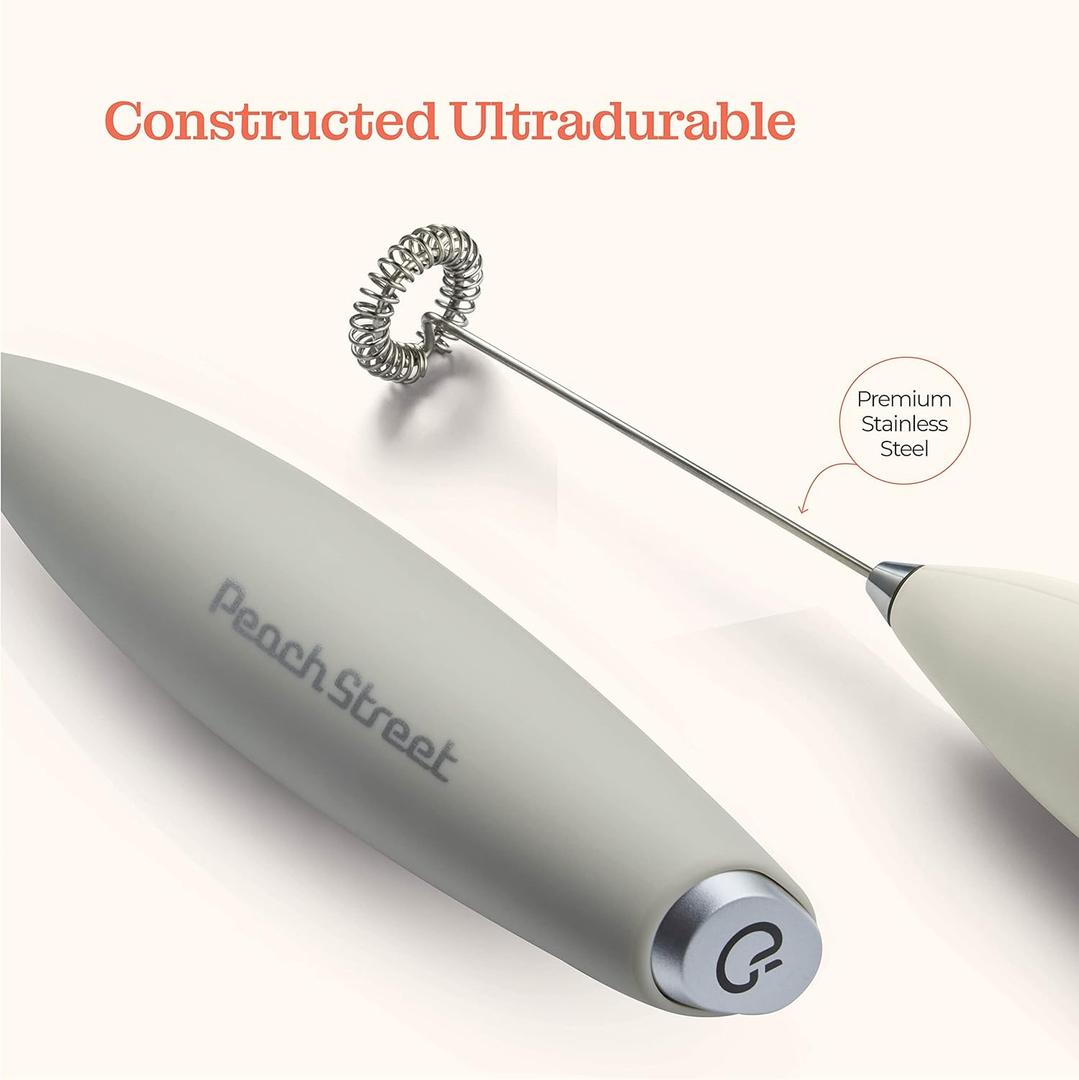 Milk Frother, Coffee Frother Handheld, Hand Mixer, Upgraded Motor Electric Whisk Durable Low Noise Mini Drink Mixer Portable Foam Maker For Cold Milk Bulletproof Coffee Latte, Gray