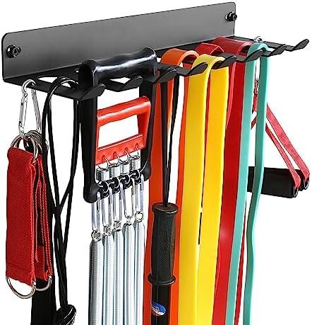 Gym Equipment Storage Rack Resistance Bands Storage Hanger Barbell Rack Heavy Duty Gym Rack for Exercise Bands, Lifting Belts and Jump Ropes