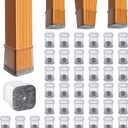 BUMACO Chair Leg Floor Protectors Square Chair Leg Protectors for Hardwood Floors Silicone Pads Covers to Protect Floors Clear-40 Pcs Square S Fit (3/4" to 1")