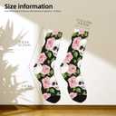Cute Pink Pig Socks for Men Women, Christmas Stocking Stuffers, Funny Crew Socks Warm Gifts (Black)