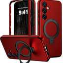Designed for Samsung Galaxy S25 Plus Case with Magnetic Ring Stand [Compatible with Mag-Safe][Military Grade Drop Protection][Build in Kickstand] Shockproof Galaxy S25+ Phone Case 6.7",Red