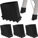 Cabilock 4Pcs Ladder Feet Covers Non- Slip:Rubber Steep Ladder Foot Pads Cushion Extension Ladder Covers Security Bumpers Replacement for Ladder Accessories Black