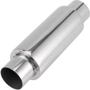 2.5 Inches Inlet Exhaust Resonator, 2.5 Inches Outlet Muffler Resonator, 11.5 Inches Overall Length Stainless Steel Resonator, Universal Muffler, Straight Through Design Mirror Polished