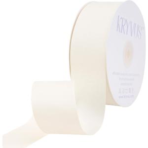 Ivory Ribbon, Grosgrain Ribbon 1-1/2 Inch x Continuous 50 Yards, Ivory Grosgrain Ribbon for Crafts, Gift Wrapping, Hair Accessories, Wedding Decor, Sewing and Bow Making
