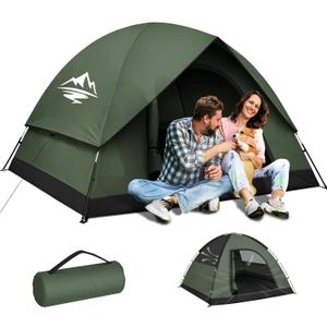 Tents for Camping 2/3 Person with Rainfly - Camping Tent Waterproof Windproof Easy Setup, Portable Double Layer Outdoor Dome Tent, Backpacking Tents for Adventure Backyard Hiking