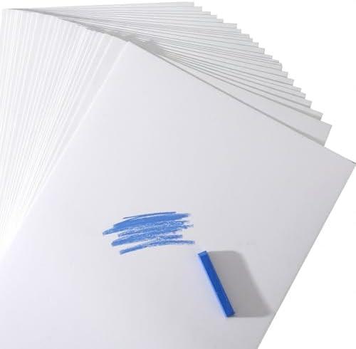 Fuyoooo 24 Sheet Sanded Pastel Paper for Artists 9 x 12 Inch 500 Grit Sanded Paper for Art Dry Painting Oil Pastel (9 x 12 Inch,White)
