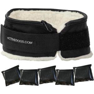 ActiveDogs Weighted Dog Collar for Muscle Building and Tactical Training - Dog Weighted Vest for Exercise - Includes 5x1lb Weights & Sheepskin Padding - Ideal for K9, Bully, Bull Terrier & More