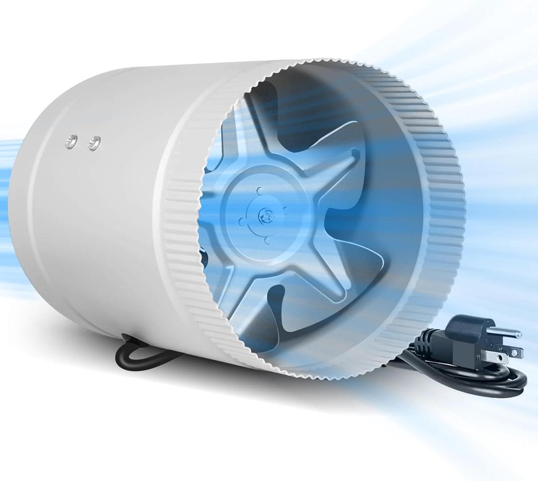 iPower Inline Booster Duct Fan 6" HVAC Exhaust Ventilation Blower with Low Noise for Bathrooms, Kitchens, Basements, Attics, Grow Tents