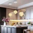 1-Light Modern Chrome Pendant Light Fixtures for Kitchen Island Small Hanging Crystal Chandelier for Bedroom Entryway Living Room Foyer Hallway LED Dimmable Chandeliers for Dining Room