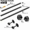YaFex Heavy Duty Curtain Rods 32-60 Inch, 1 Inch Adjustable Black Curtain Rod for Windows,Short Window Treatment Rods with Aluminium Finials, Easy Installation