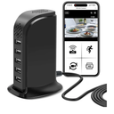 DJDAI WiFi USB Charger Camera, 1080P HD Wireless Security Cameras with Motion Detection, Indoor Nanny Cam with App View, Loop Recording, No Audio