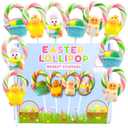 Easter Lollipops, Individually Wrapped Fruit Flavored Suckers, Gift Basket Stuffers (12 Count) (BBD 07/03/26)