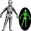 Spooktacular Creations Boy Halloween Skeleton Costume, Halloween Skeleton Costume for Kids, Bone Outfit, Bone Jumpsuit (Small(5-7 yrs))