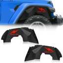 Front Inner Fender Liners Compatible with 2018 2019 2020 2021 2022 2023 2024 2025 Jeep Gladiator JT & Wrangler JL JLU, Lightning Style Mud Guards Wheel Well Liners Fender Flares Cover (2 PCS)