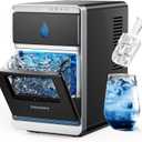 EUHOMY LunaArc Crescent Ice Maker Countertop, 1600Pcs/Day, Ready in 12Mins, Auto Deep Cleaning, Timer, Portable Ice Maker Machine with Clear Ice Cubes for Whiskey/Coffee/Soft Drinks (Black)