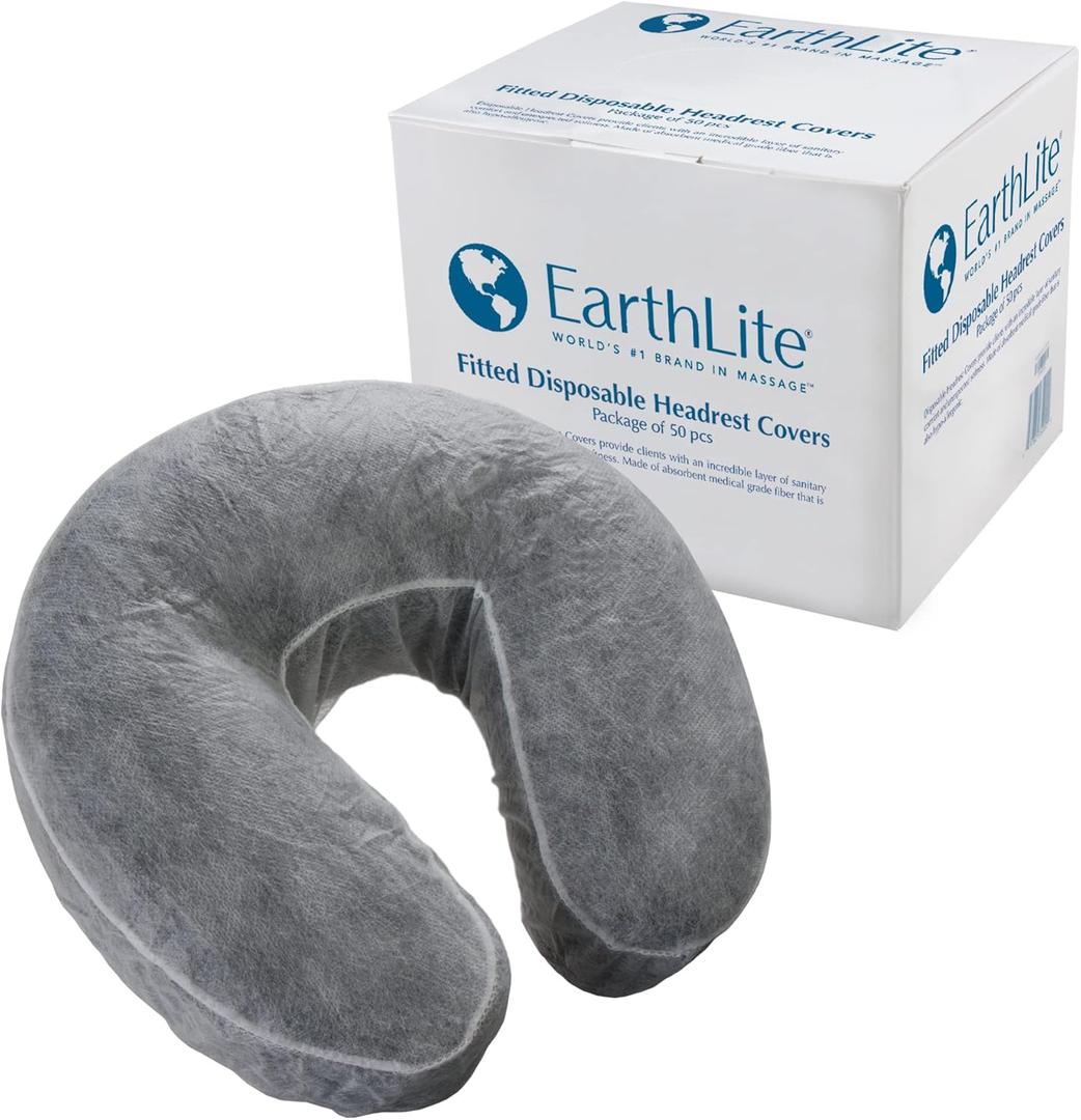 EARTHLITE Fitted Disposable Face Cradle Covers  Medical-Grade, Soft, Non-Sticking Massage Headrest Covers for Massage Tables & Massage Chairs (50 count)