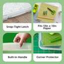 IRIS USA Fits 12" x 12" Paper, 10-Pack Thin Portable Plastic Scrapbook Paper Storage Cases Organizers with Built-in Handle for Art and Craft Supplies, Office Document, Stationery, Photo - Clear