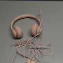 JIAMQISHI USB Headset with Microphone for PC, On-Ear Computer Laptop Headphones with Noise Cancelling Mic in-line Control for Home Office Online Class Zoom (USB+3.5mm, Pink)