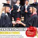 Spakon 30 Pcs Graduation Cap Gift Box Graduation Party Favors Candy Boxes Treat Box with Tassel Table Centerpieces Class of 2026 Grad Decorations(Red, Gold)