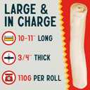 Canine Chews 10-11" Rawhide Bones for Large Dogs, Durable USA Beefhide Dog Rawhide Chews, Retriever Rolls 20 Pack (5 lbs)