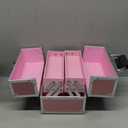 FRENESSA Makeup Train Case Portable Makeup Case Organizer Cosmetic Box Make Up Box Makeup Organizer Cosmetic Storage Cases with Locking Nail Kit Organizer Travel Case Mermaid Pink
