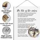 2 x Inspirational Wall Decor, Decorative Hanging Wood Signs, Farmhouse Wall Decor, Hanging Decor Sign for Home Office, Great Motivational and Inspirational Gift, The Tale of Two Wolves Sign (style 2)